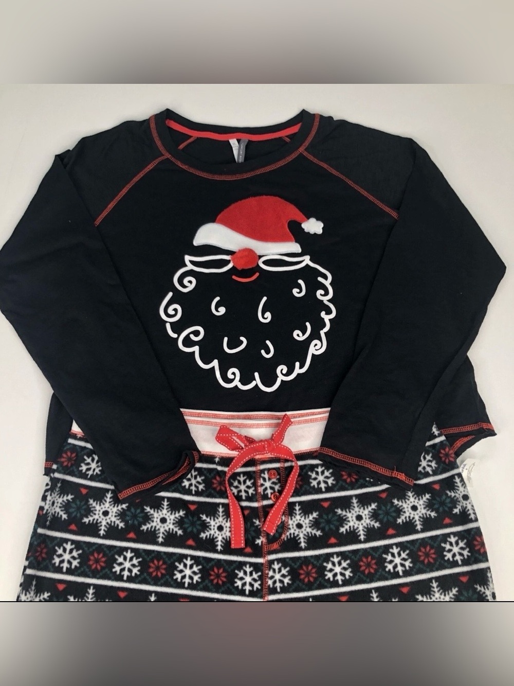 Jaclyn Intimates Christmas Santa Pajamas Set Soft Fleece Holiday Festive XL NWT